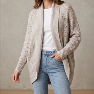 Alia Open-Weave Cocoon Cardigan